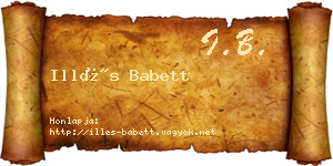 Illés Babett névjegykártya