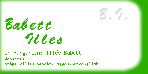 babett illes business card